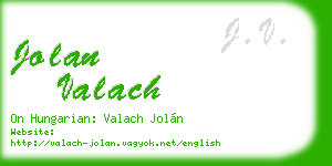 jolan valach business card